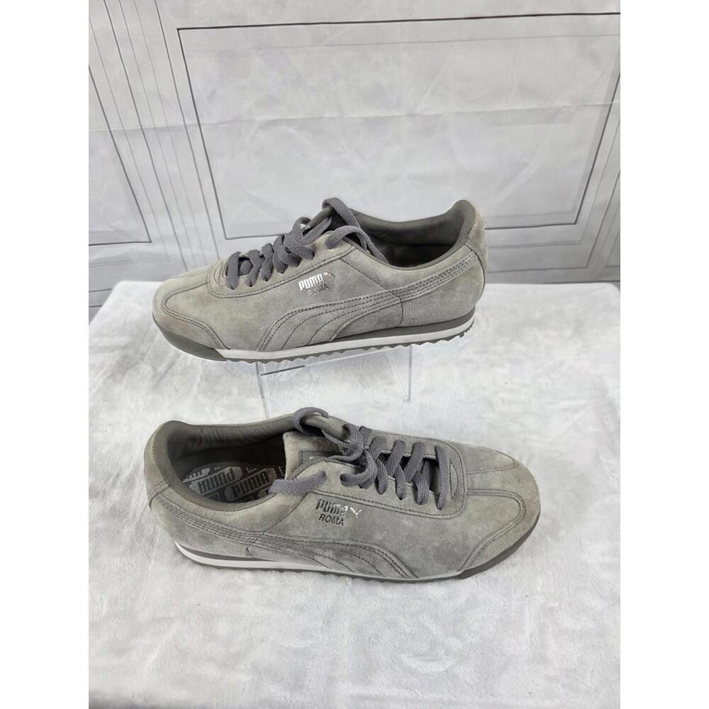 Y2K Old School Puma Grey Roma Suede Sneakers Sz 9